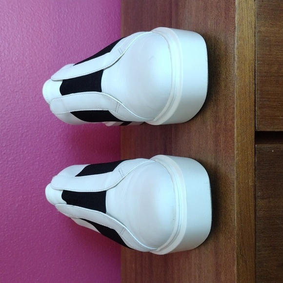 Linea Paolo Kaira White Nappa Leather Platform Sneakers Size 9.5 Wide Sole - Picture 4 of 12